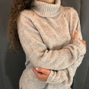 Brown/Tan Turtle Neck Sweater